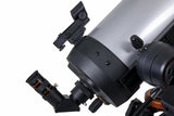 Close-up of the star diagonal, eyepiece and red dot finder on the rear cell