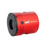 ZWO ASI2600MM Pro cooled mono astronomy camera, red body with tilt-adjustable front plate