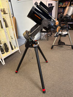 black-tube C8 SCT with clock drive on wedge and tripod