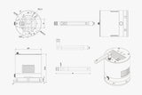 Mechanical drawing of the ASI2600 Air: 90mm body, 97.5mm height, M54x0.75 thread, 17.5mm back focus
