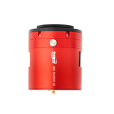 Side of the red ASI2600 Air body with ZWO logo, ASI2600MC label and tilt-adjust knob