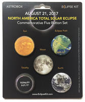 2017 Total Solar Eclipse Commemorative Five Button Set